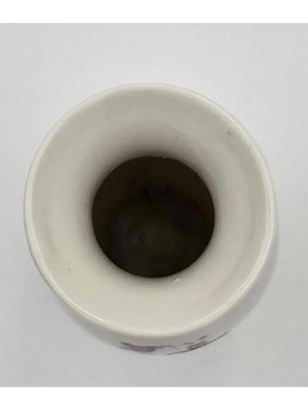 Vintage Mini Porcelain Bud Vase Purple Floral Design 5 Inch Decor